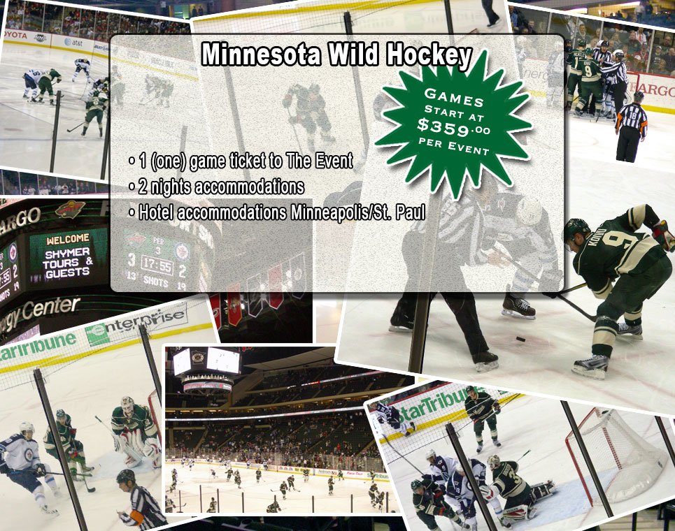 Shymer Tours is your Winnipeg to Minnesota Wild NHL Hockey bus tour sporting event company